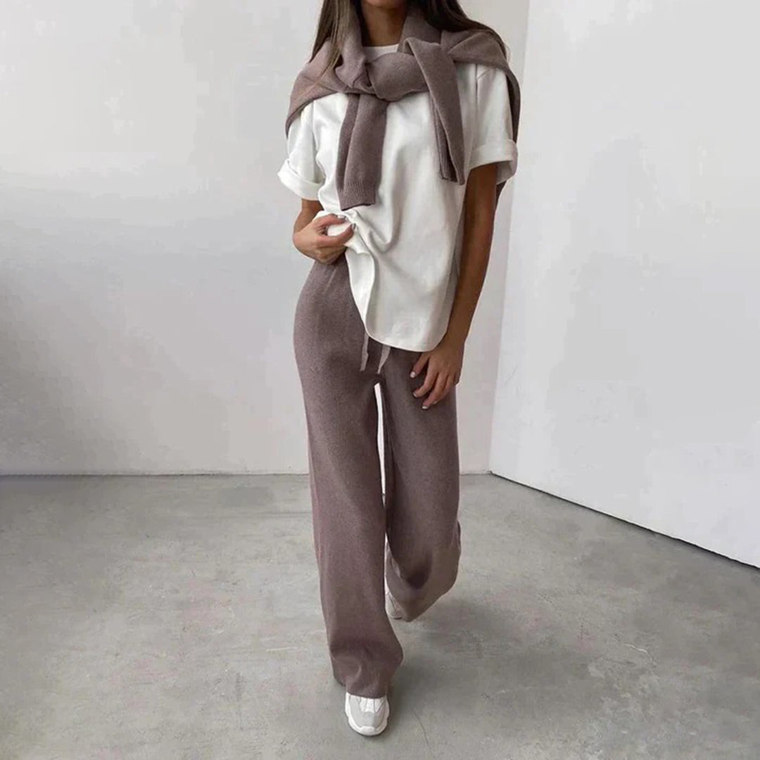 Carina Ensemble Loungewear Femme – Set 100% Coton Premium avec Confort Élégant