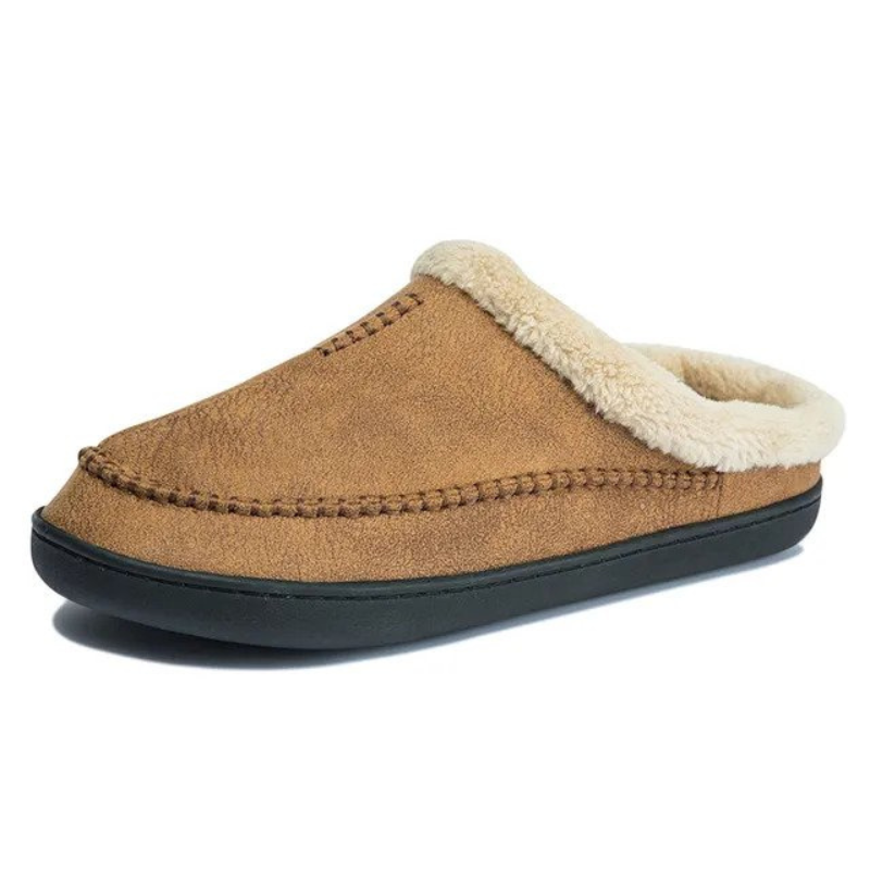 Fleecegevoerde Heren Pantoffels van Suèdelook