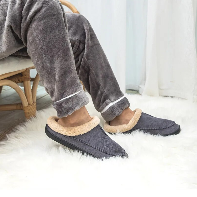 Fleecegevoerde Heren Pantoffels van Suèdelook