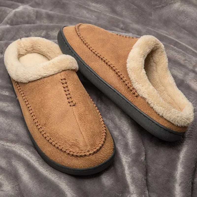 Fleecegevoerde Heren Pantoffels van Suèdelook