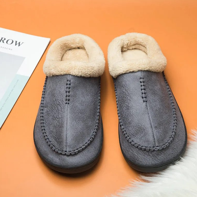 Fleecegevoerde Heren Pantoffels van Suèdelook