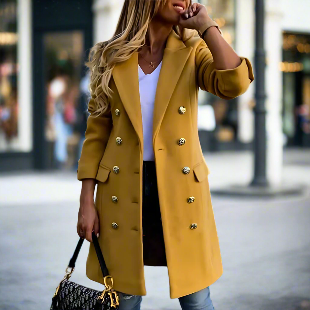 Piper - Manteau croisé élégant avec un design de boutons élégant