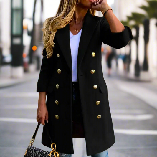 Piper - Manteau croisé élégant avec un design de boutons élégant