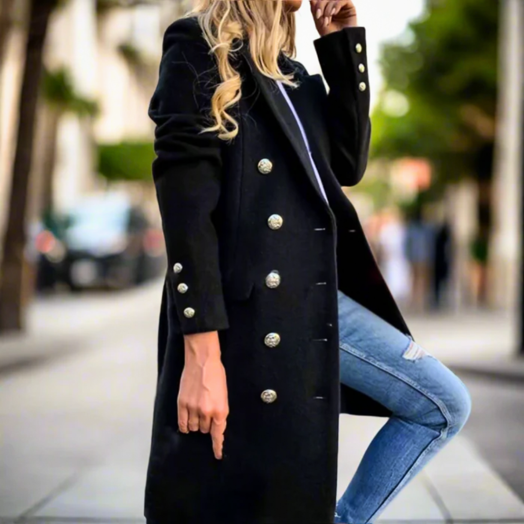 Piper - Manteau croisé élégant avec un design de boutons élégant