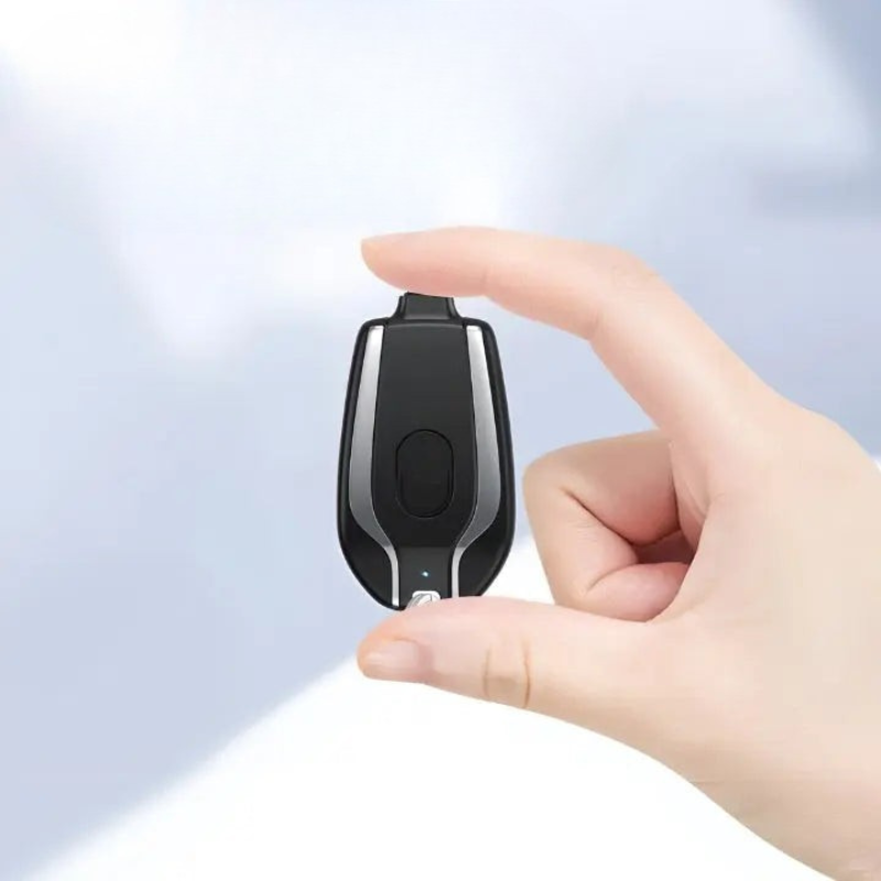 Nøglebundt Powerbank - Hurtig Opladning til iOS og Type-C