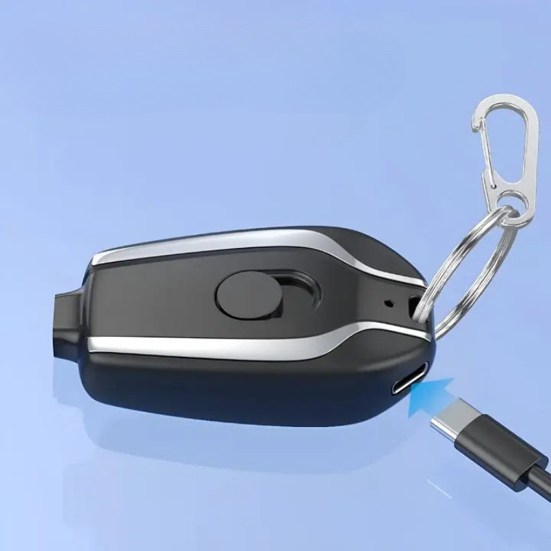 Nøglebundt Powerbank - Hurtig Opladning til iOS og Type-C