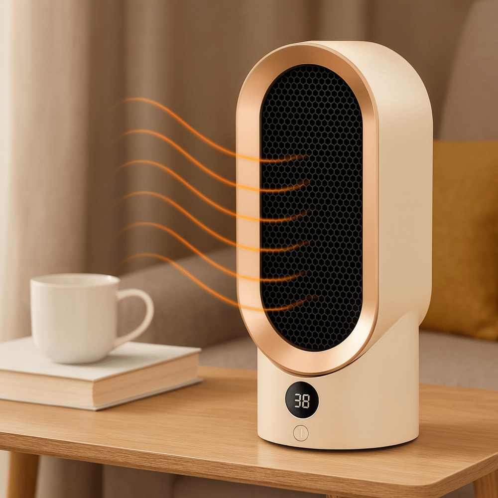 Compacte Elektrische Keramische Ruimteverwarmer met Snelle Verwarming en Stil Ontwerp – 800W Draagbare Verwarming voor Kleine Ruimtes 0