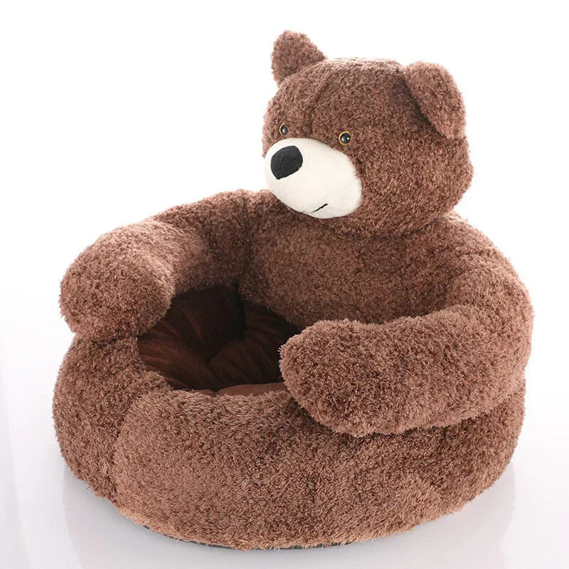 Cozy Pet Pillow with Teddy Bear Design for Cats and Small Dogs – Plush Cushion, Removable Washable Cover, Non-Slip Bottom 5