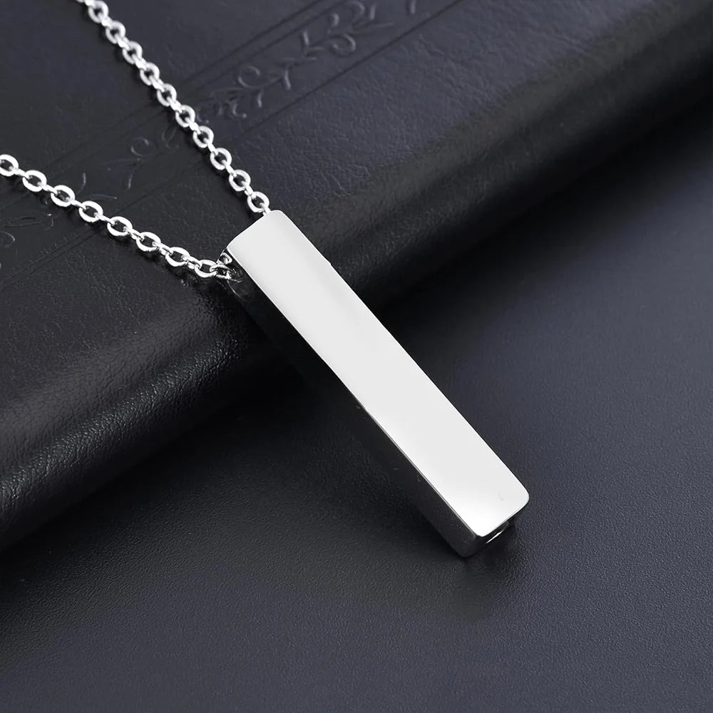 Veile Studios Cremation Jewelry Urn Necklace For Ashes Bar Butterfly Pendant Stainless Steel Locket