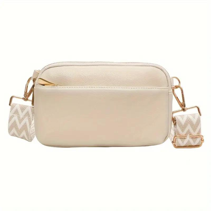 Compacte Crossbody Tas van PU-Leer met Brede Schouderband