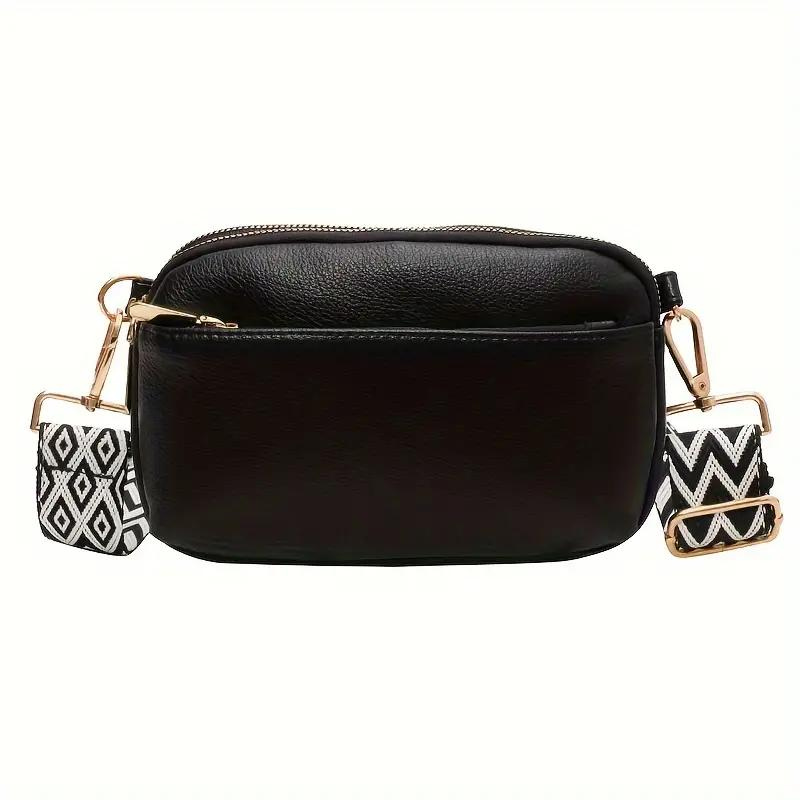 Compacte Crossbody Tas van PU-Leer met Brede Schouderband