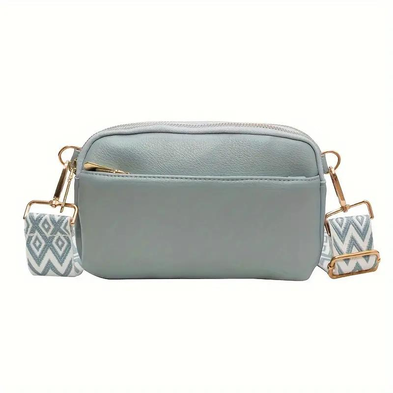 Compacte Crossbody Tas van PU-Leer met Brede Schouderband