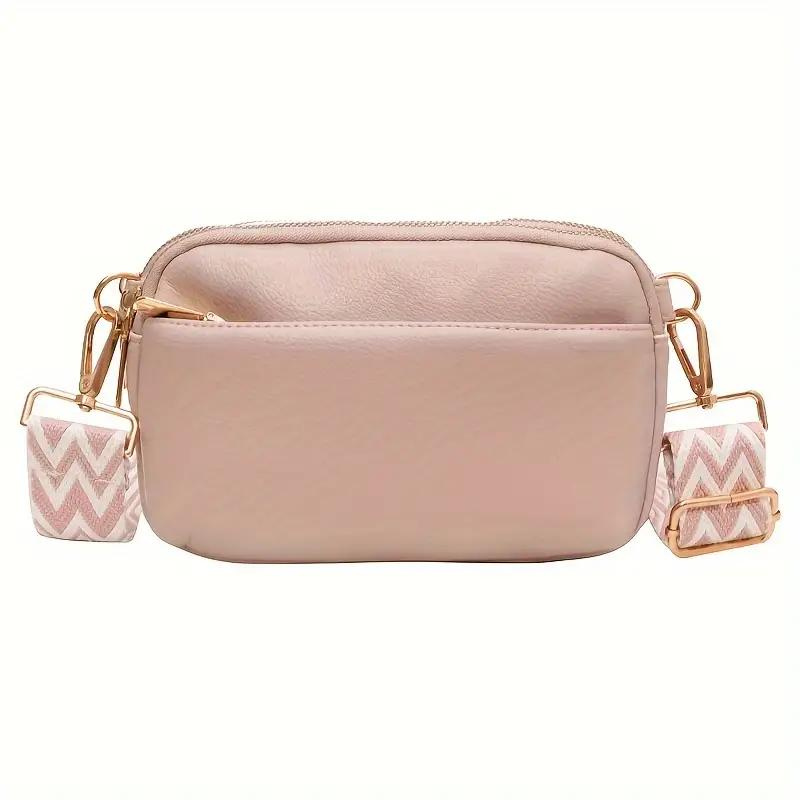 Compacte Crossbody Tas van PU-Leer met Brede Schouderband