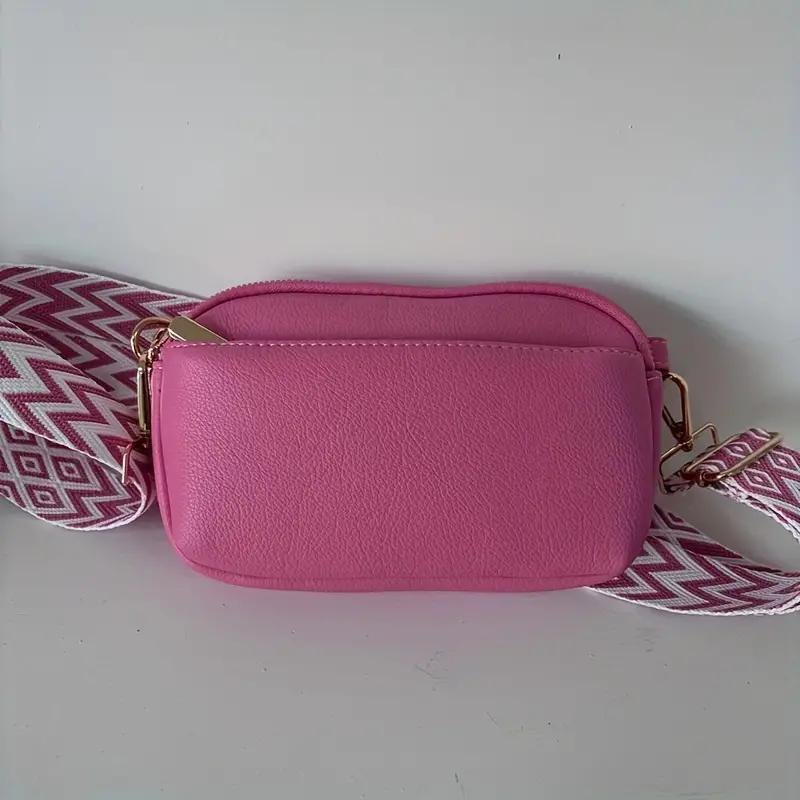 Compacte Crossbody Tas van PU-Leer met Brede Schouderband
