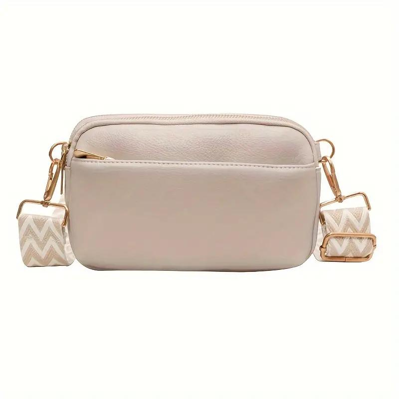Compacte Crossbody Tas van PU-Leer met Brede Schouderband