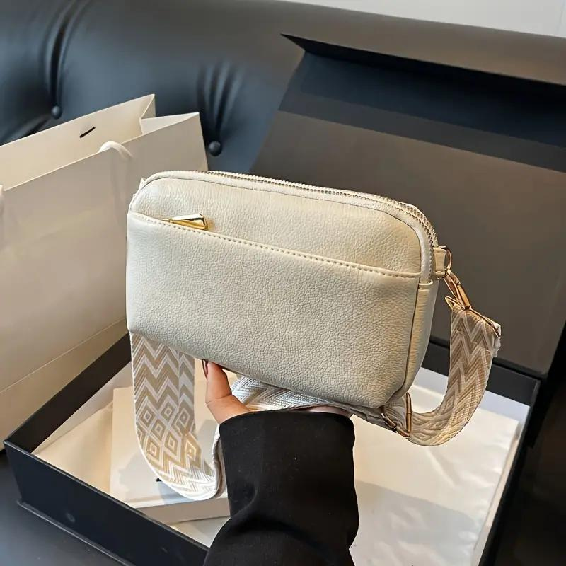 Compacte Crossbody Tas van PU-Leer met Brede Schouderband