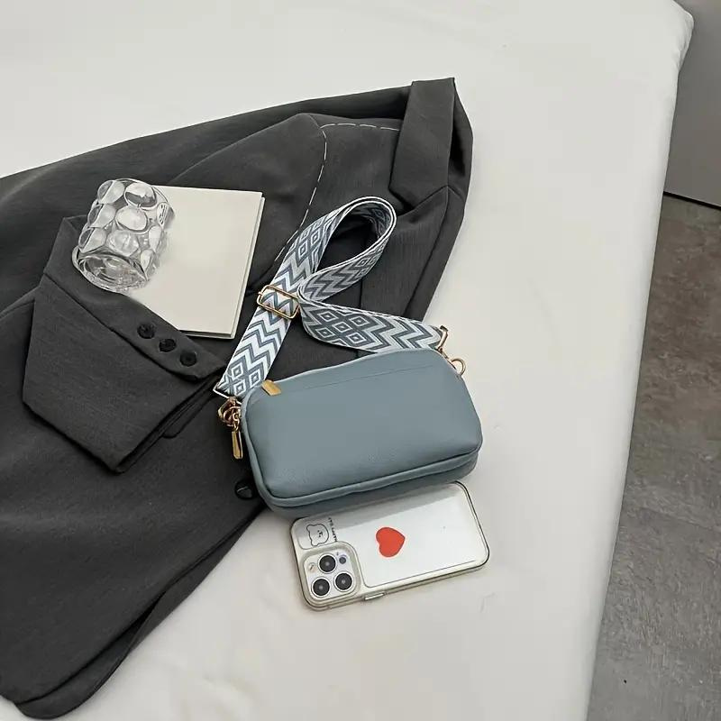 Compacte Crossbody Tas van PU-Leer met Brede Schouderband
