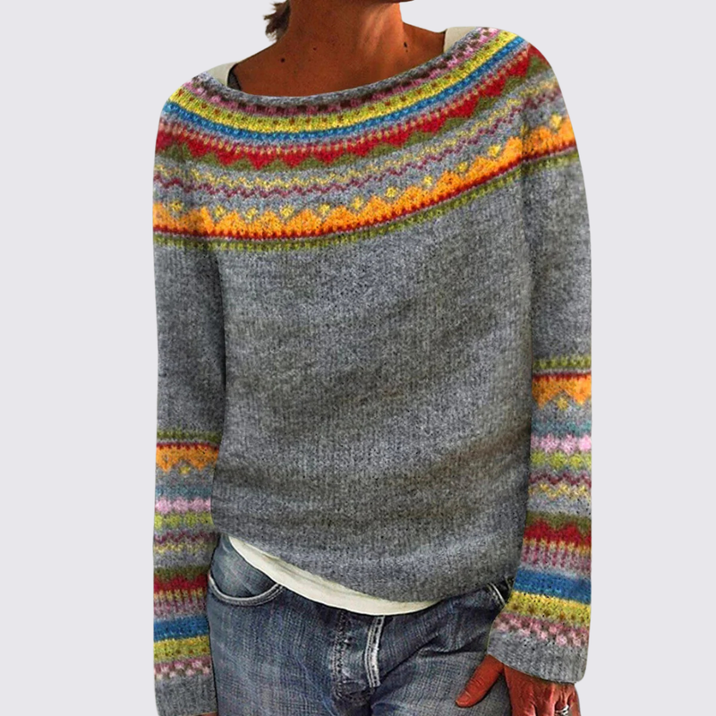 Damen Pullover mit Norweger Muster - Norweger Pullover - Winter