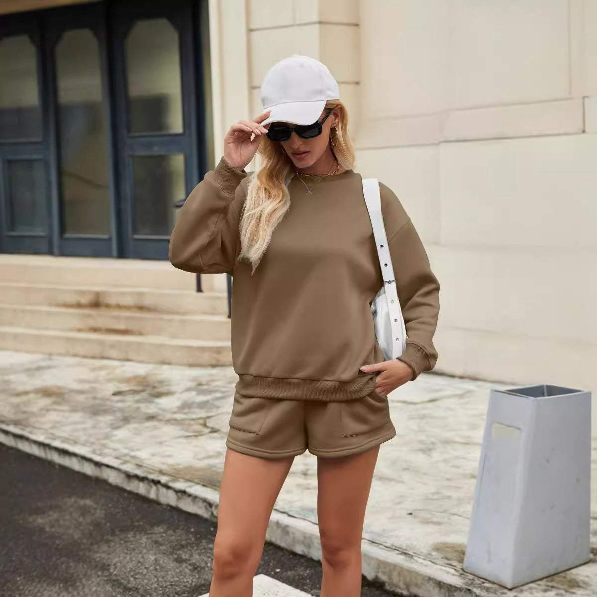 Sportieve Dames Loungewear Set met Sweatshirt en Shorts