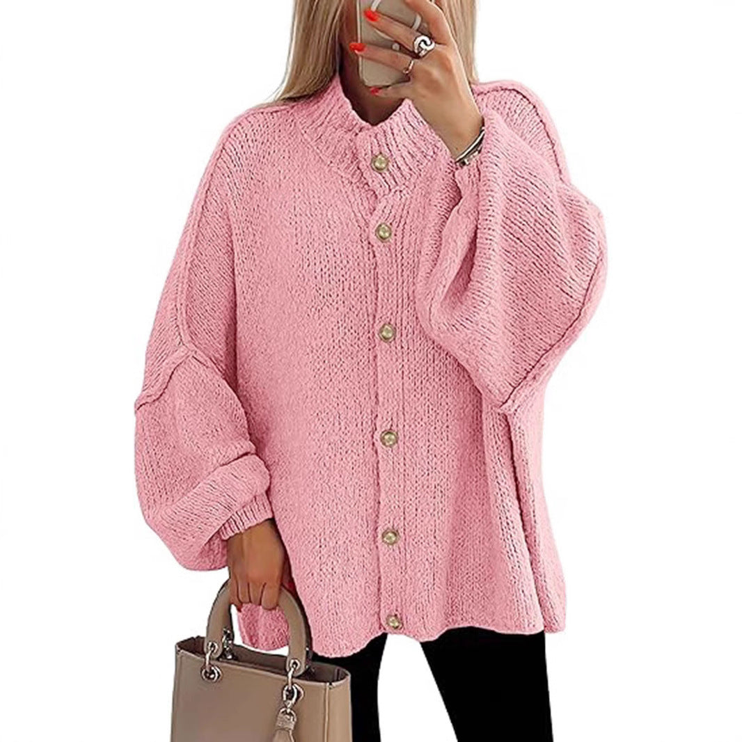 Oversized Gebreid Damesvest met Knopen