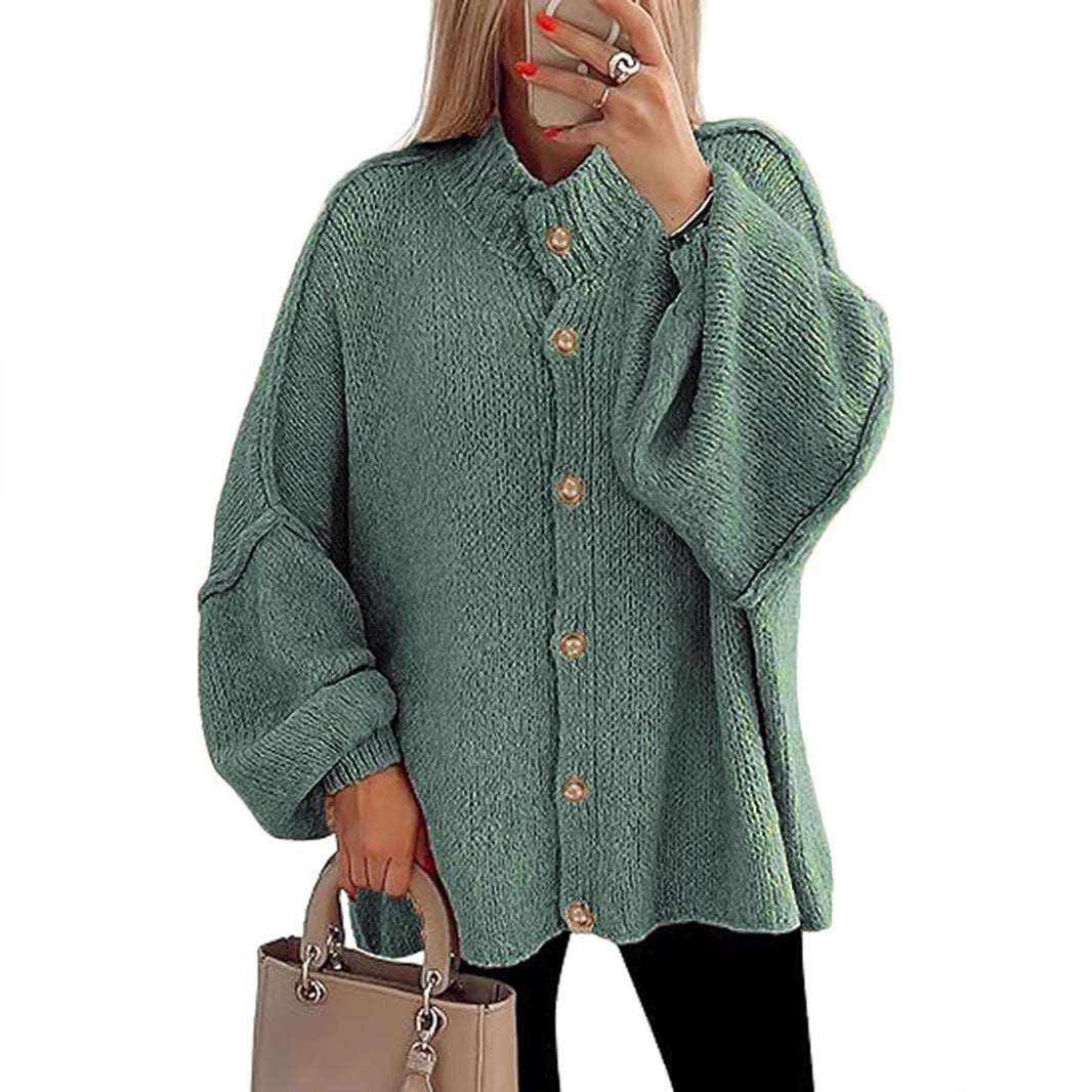 Oversized Gebreid Damesvest met Knopen