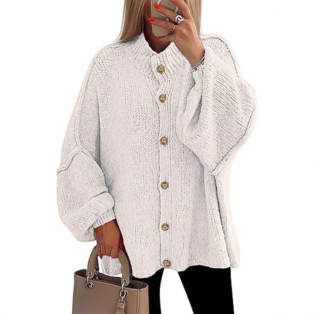 Oversized Gebreid Damesvest met Knopen