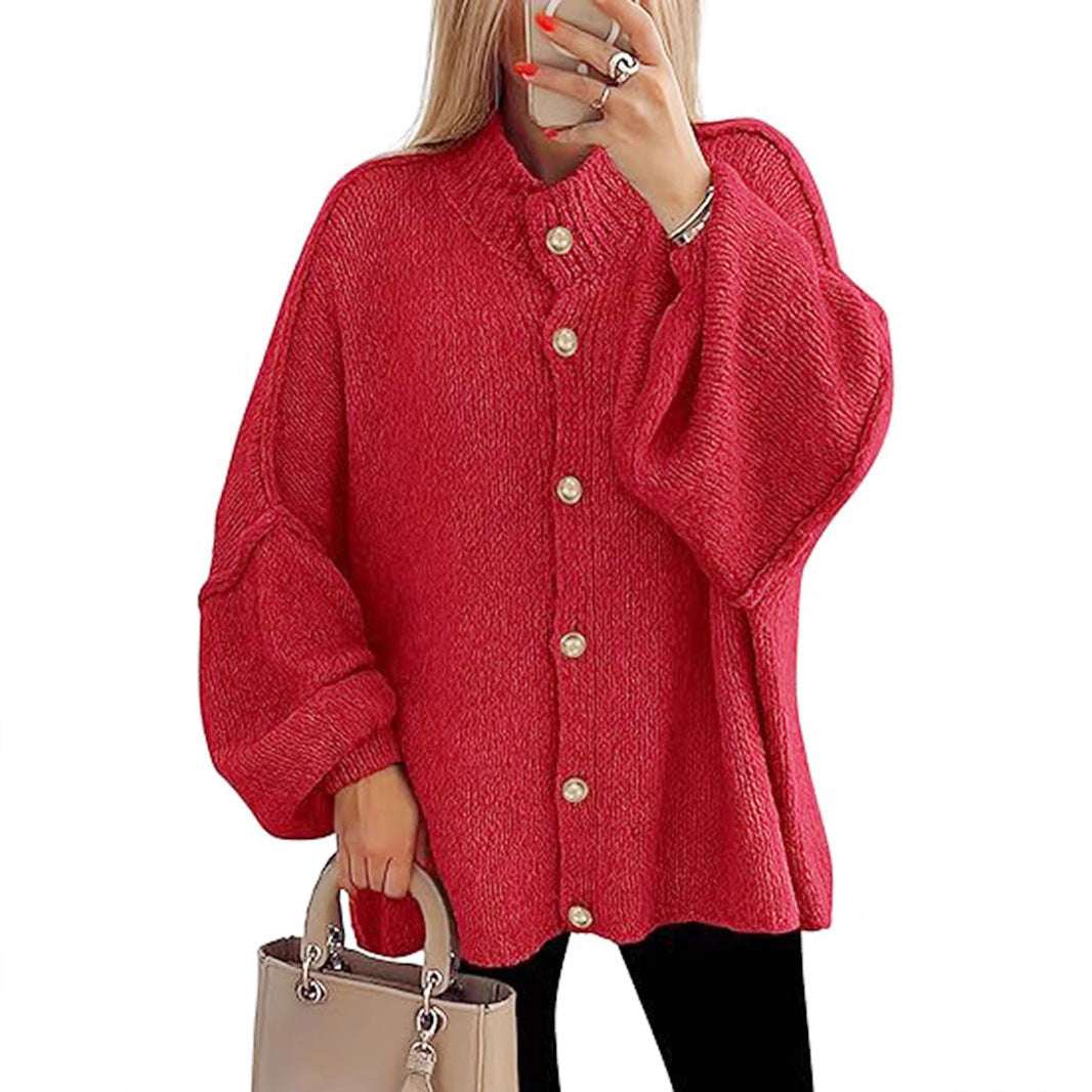Oversized Gebreid Damesvest met Knopen