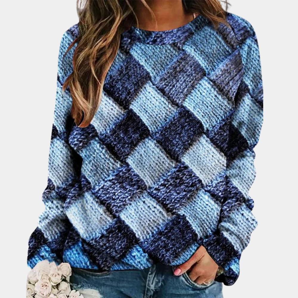 Livia – Pull femme d’hiver à imprimé graphique