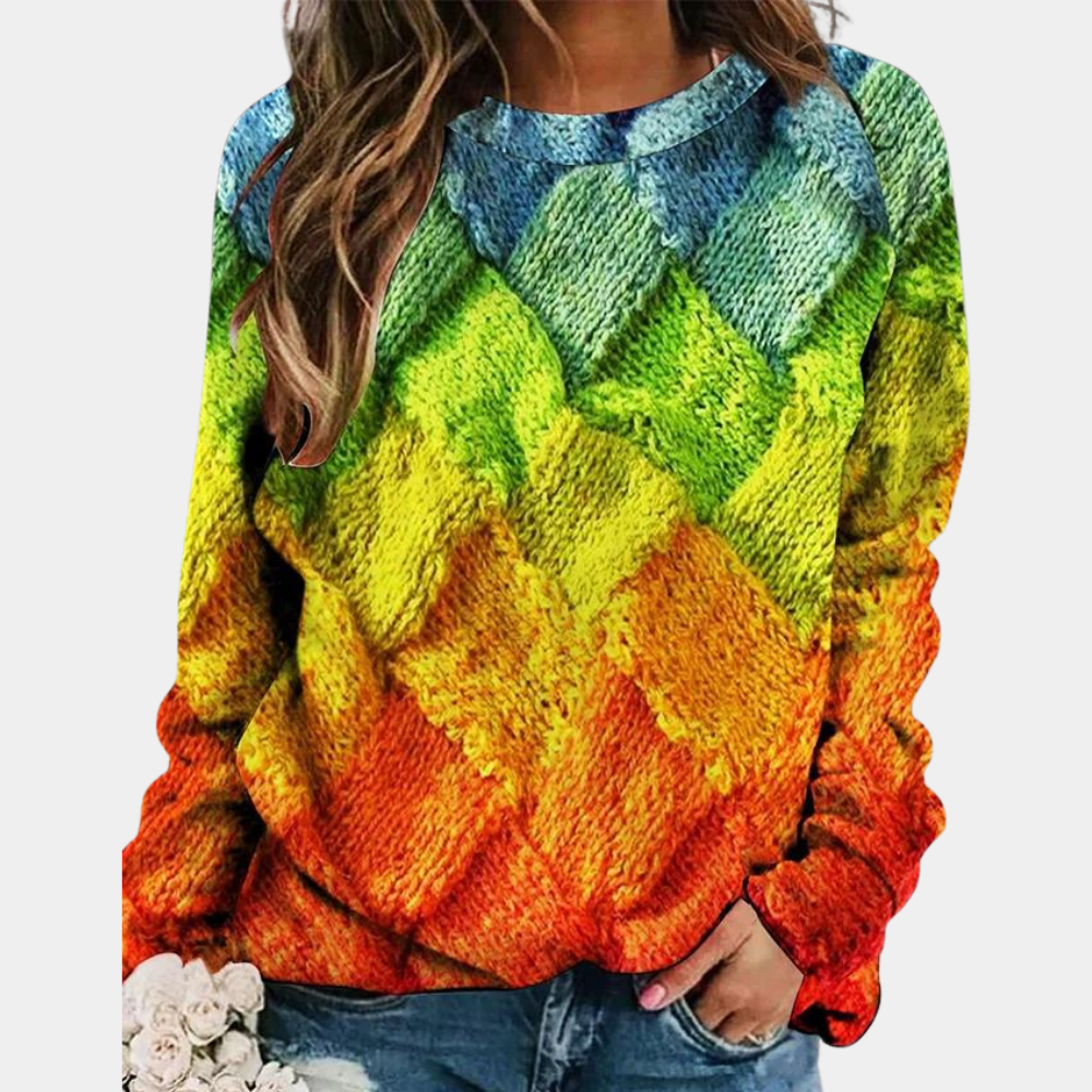 Livia – Pull femme d’hiver à imprimé graphique