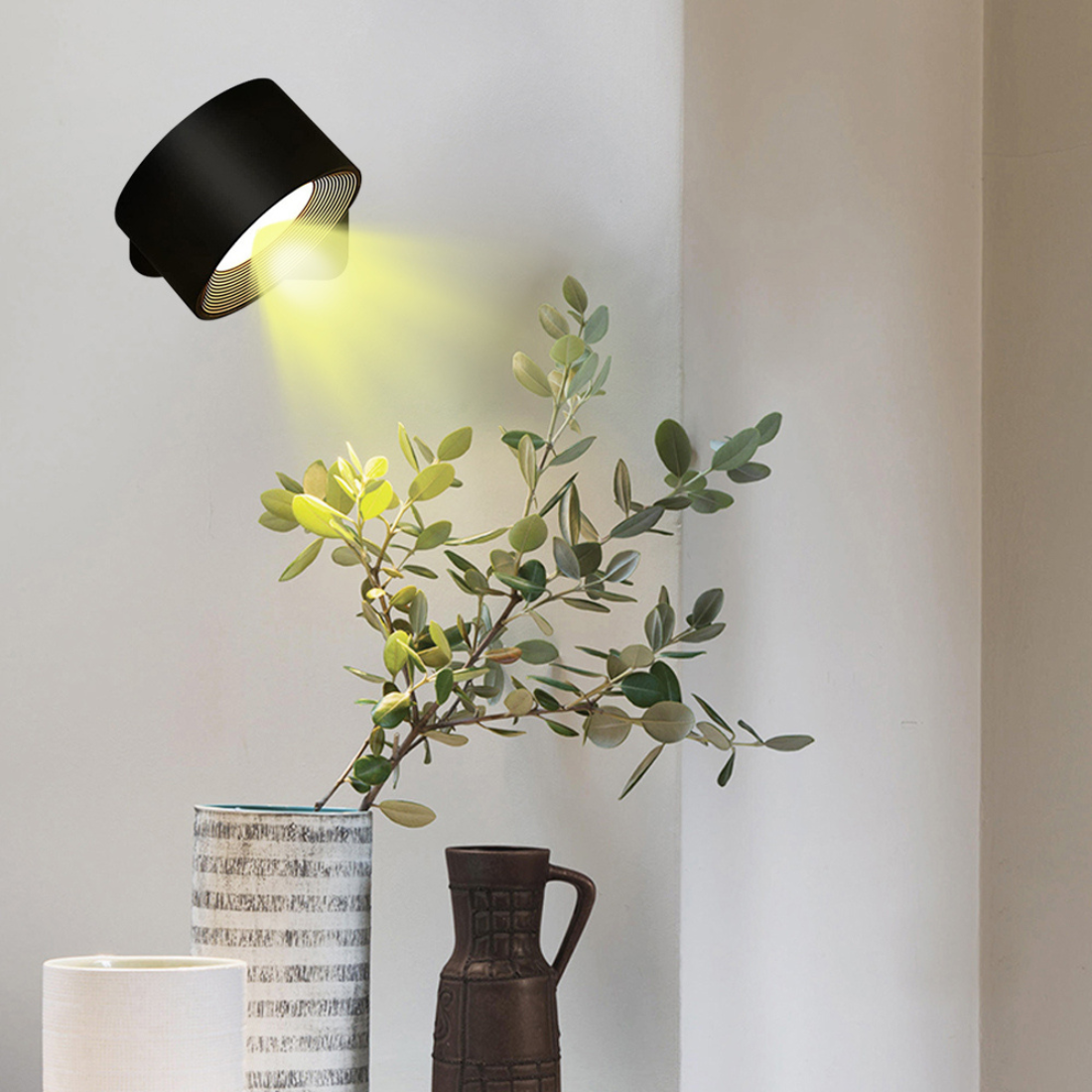 LumaSphere Draadloze Wandlamp – USB-Oplaadbaar, 360° Draaibaar & Touch Bediening LED Verlichting