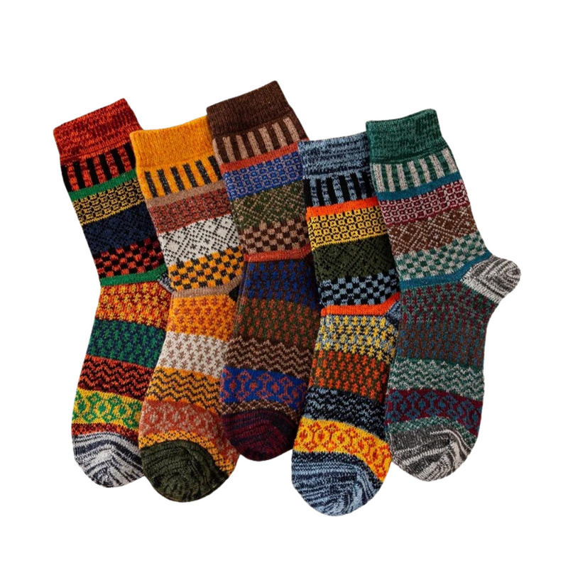 Colorful socks for winter and snow boots