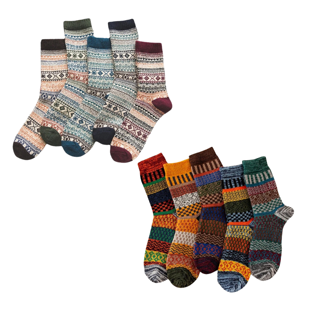 Colorful socks for winter and snow boots