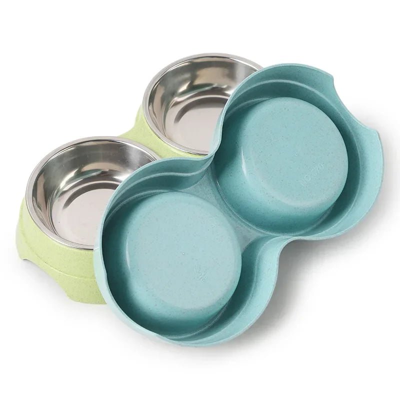 Double Stainless Steel Pet Bowl Set for Dogs and Cats – Non-Slip Design 2