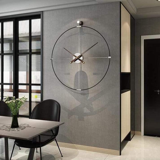 Duży zegar ścienny RPET – minimalistyczny design 63 x 69 cm ze wskazówkami z brązu szczotkowanego do nowoczesnych przestrzeni 0