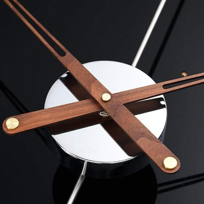 Duży zegar ścienny RPET – minimalistyczny design 63 x 69 cm ze wskazówkami z brązu szczotkowanego do nowoczesnych przestrzeni 4