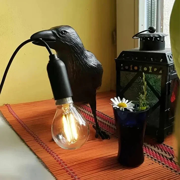 RoyaleGlow Nordic Crow Bird Lamp – Unique Wall & Table LED Light for Stylish Decor