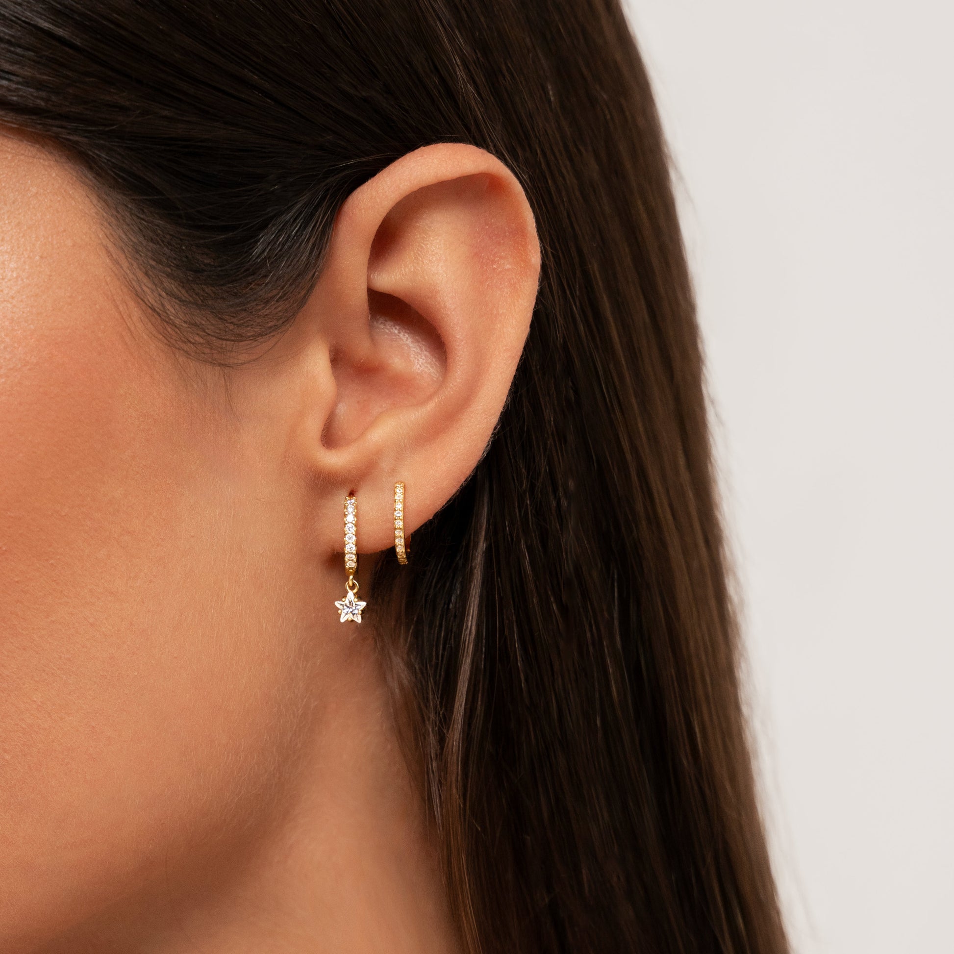 Radiant Zirconia Earrings - Iriana-Gold-The Livary