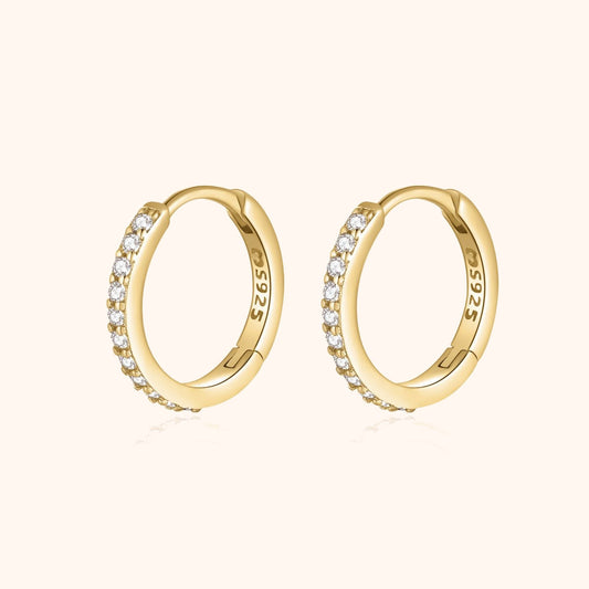 Radiant Zirconia Earrings - Iriana-Gold-The Livary