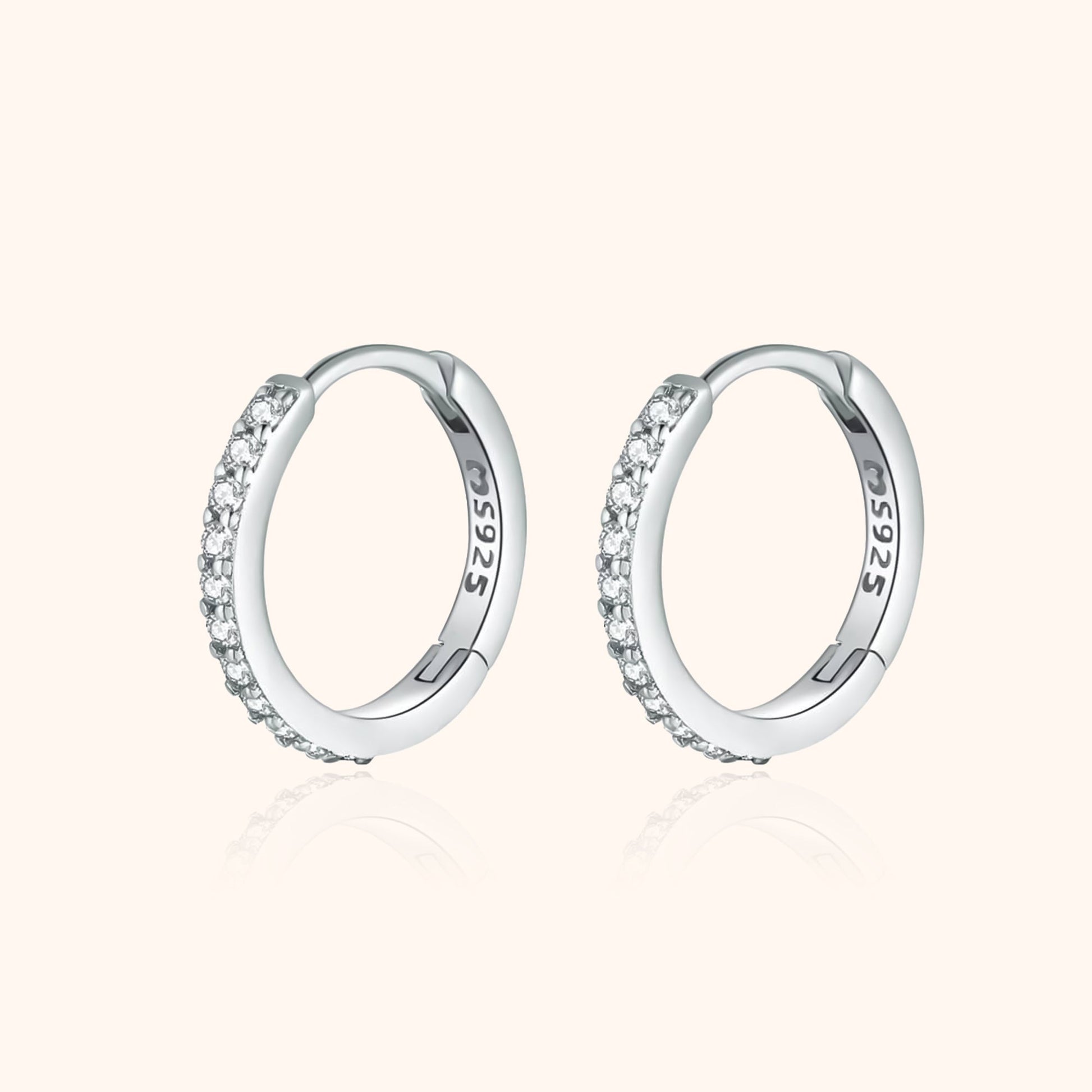 Radiant Zirconia Earrings - Iriana-Silver-The Livary