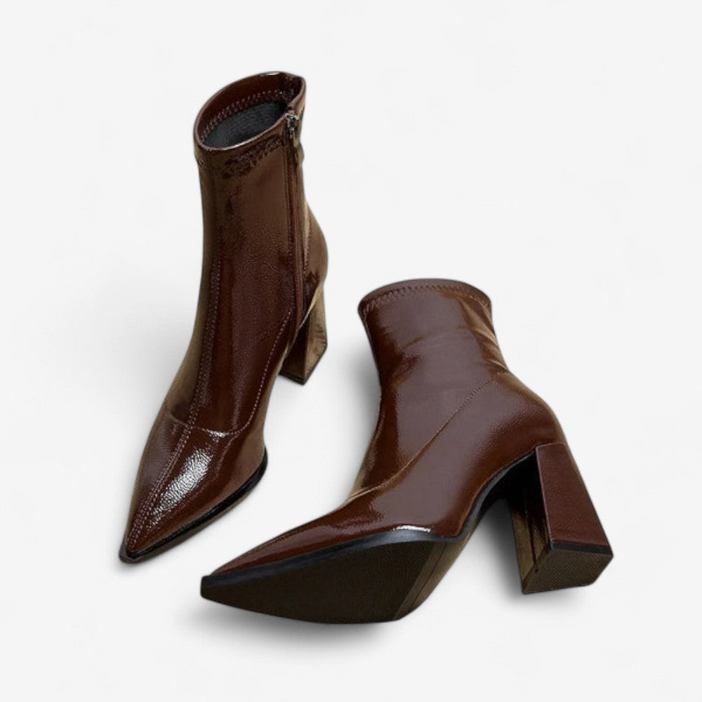 Anna – Bottines à talon épais avec fermeture éclair latérale