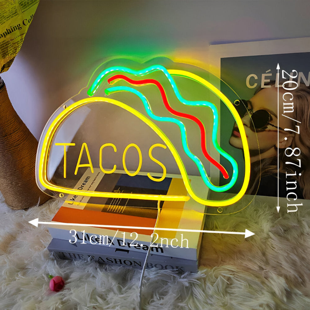 NeonBite – Buntes Fast-Food LED-Neonschild für Restaurants & Hausbars