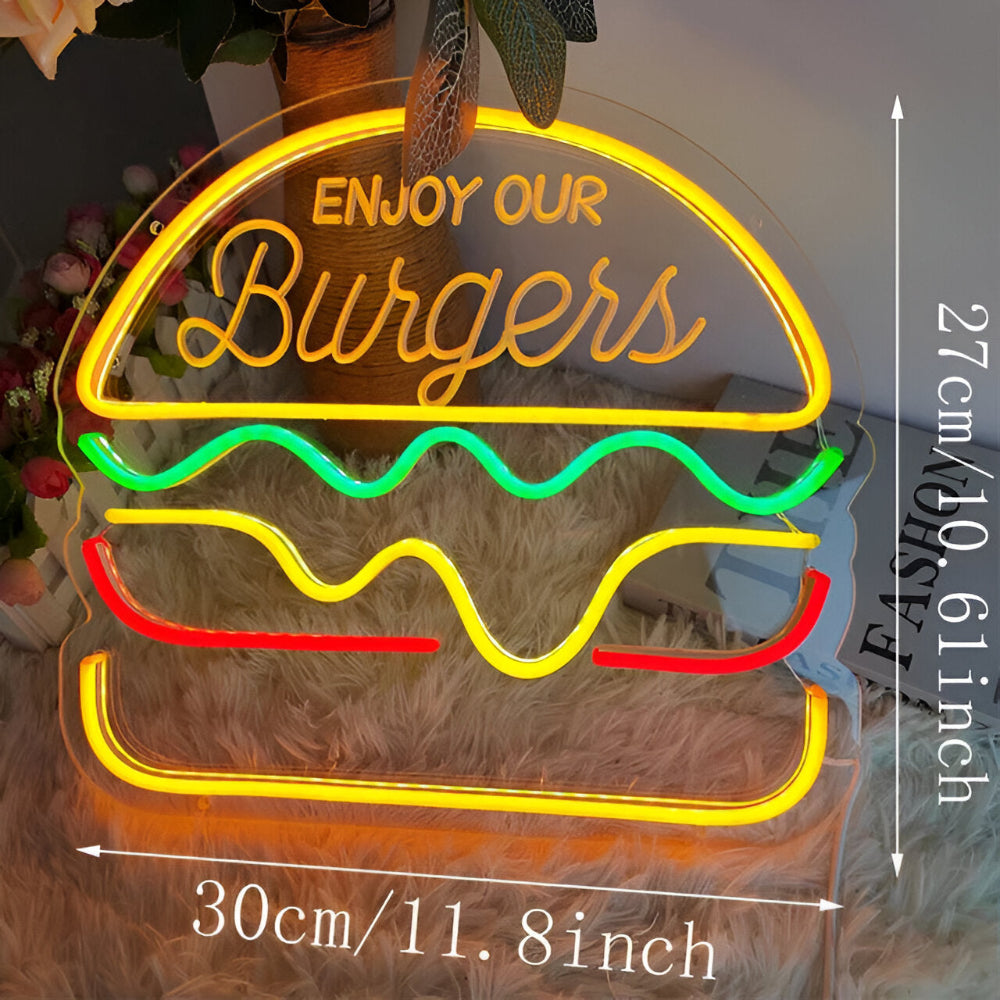 NeonBite – Buntes Fast-Food LED-Neonschild für Restaurants & Hausbars