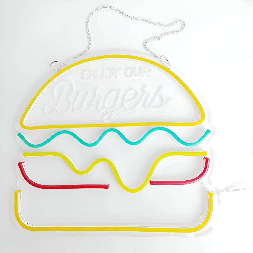 NeonBite – Buntes Fast-Food LED-Neonschild für Restaurants & Hausbars