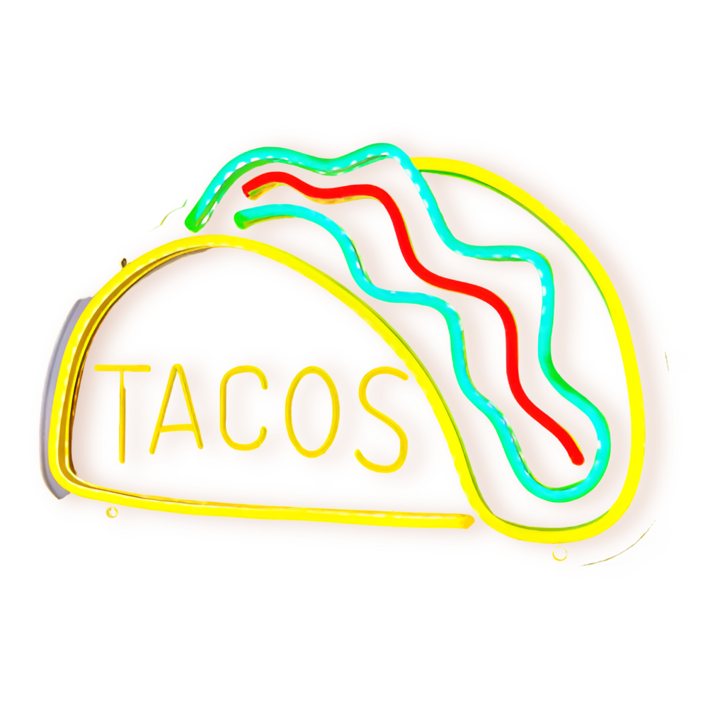 NeonBite – Buntes Fast-Food LED-Neonschild für Restaurants & Hausbars