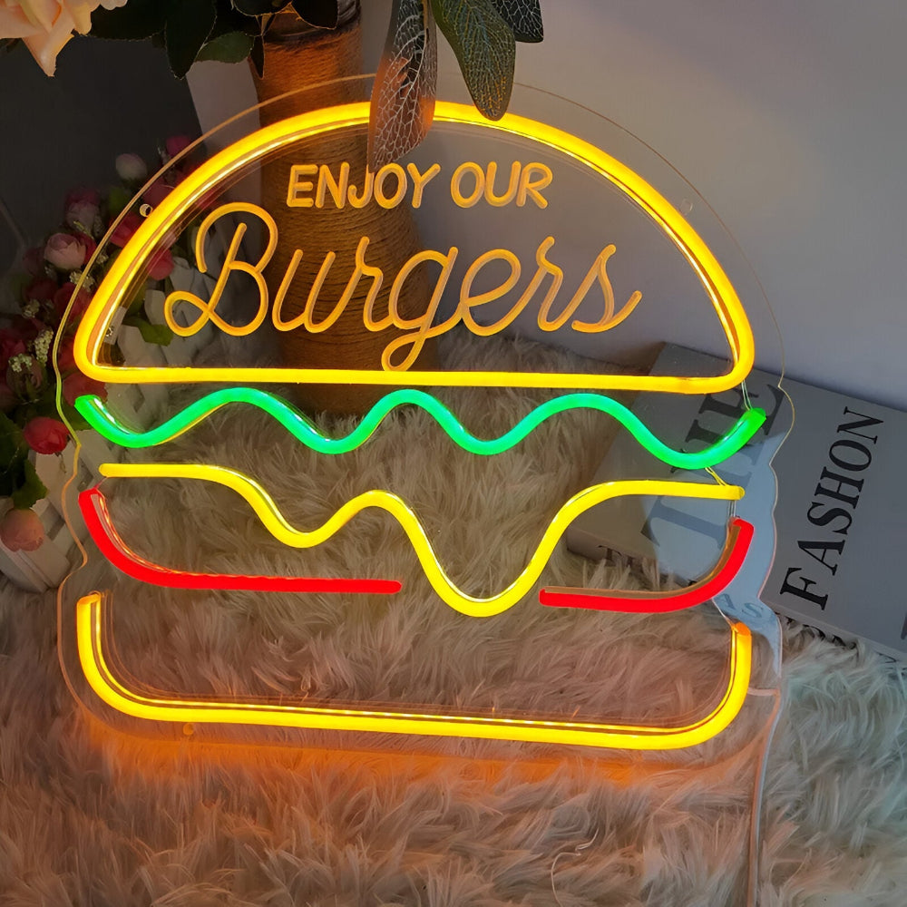 NeonBite – Buntes Fast-Food LED-Neonschild für Restaurants & Hausbars