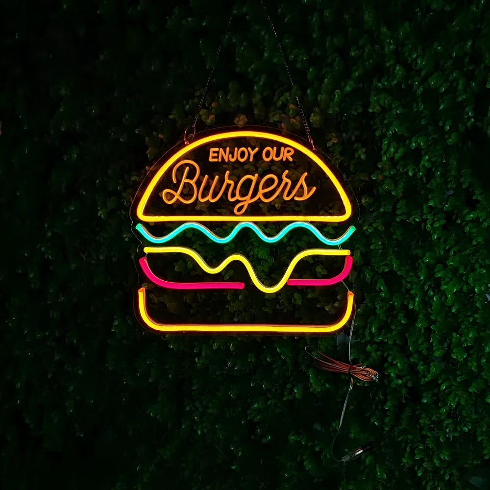 NeonBite – Buntes Fast-Food LED-Neonschild für Restaurants & Hausbars