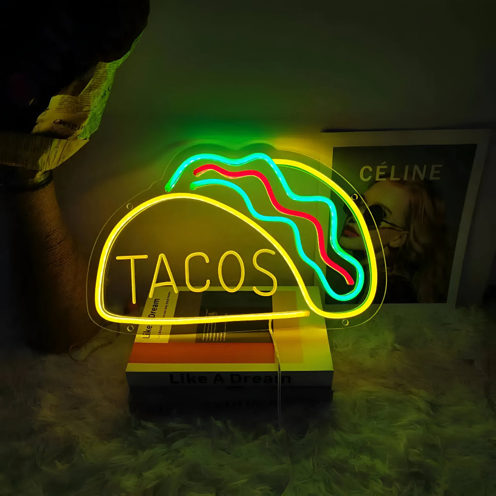 NeonBite – Buntes Fast-Food LED-Neonschild für Restaurants & Hausbars