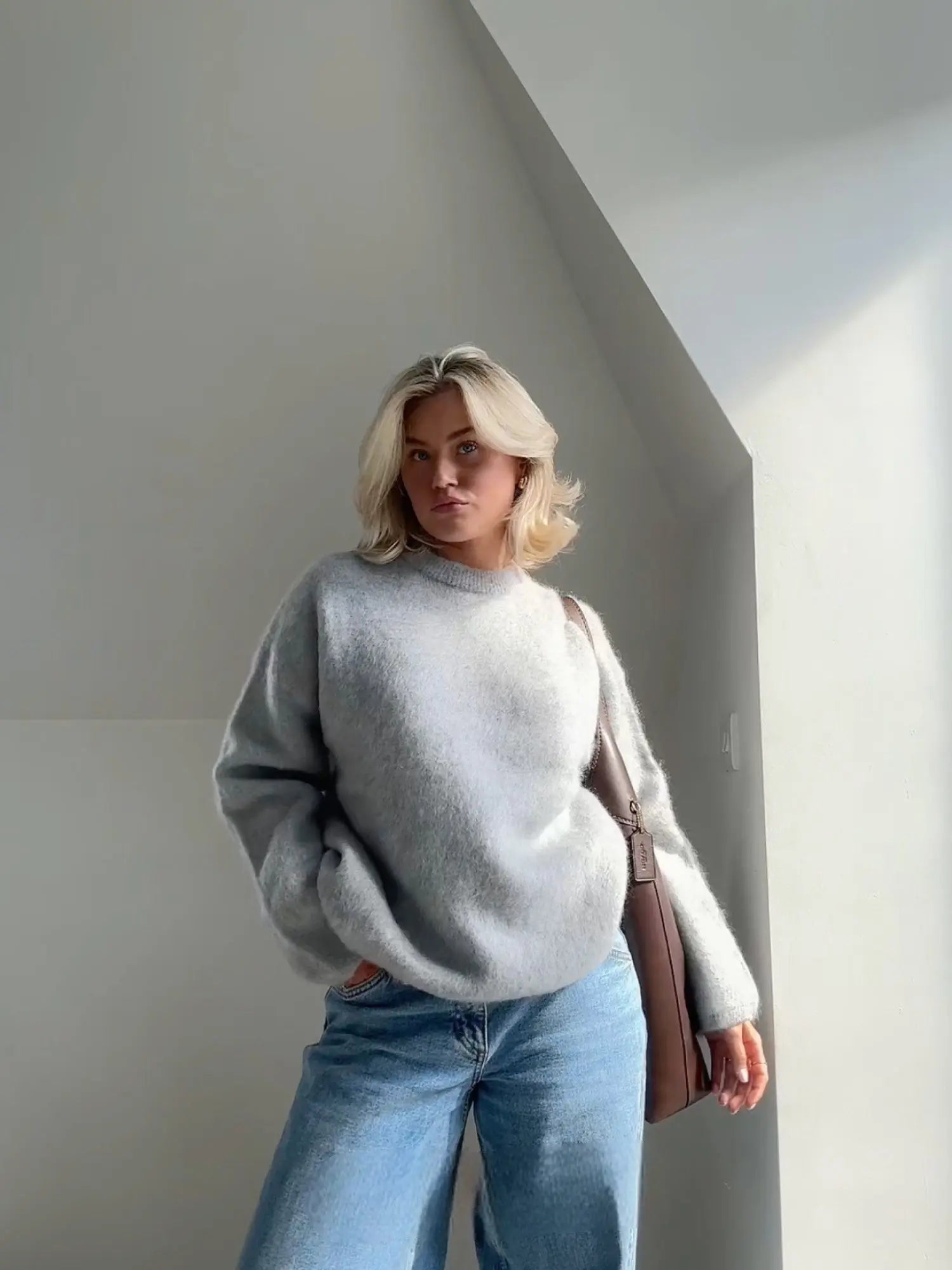 Fluffy Jumper - Oversized - Pullover - Knitted Sweater - Women's Knitwear-Grace Aura