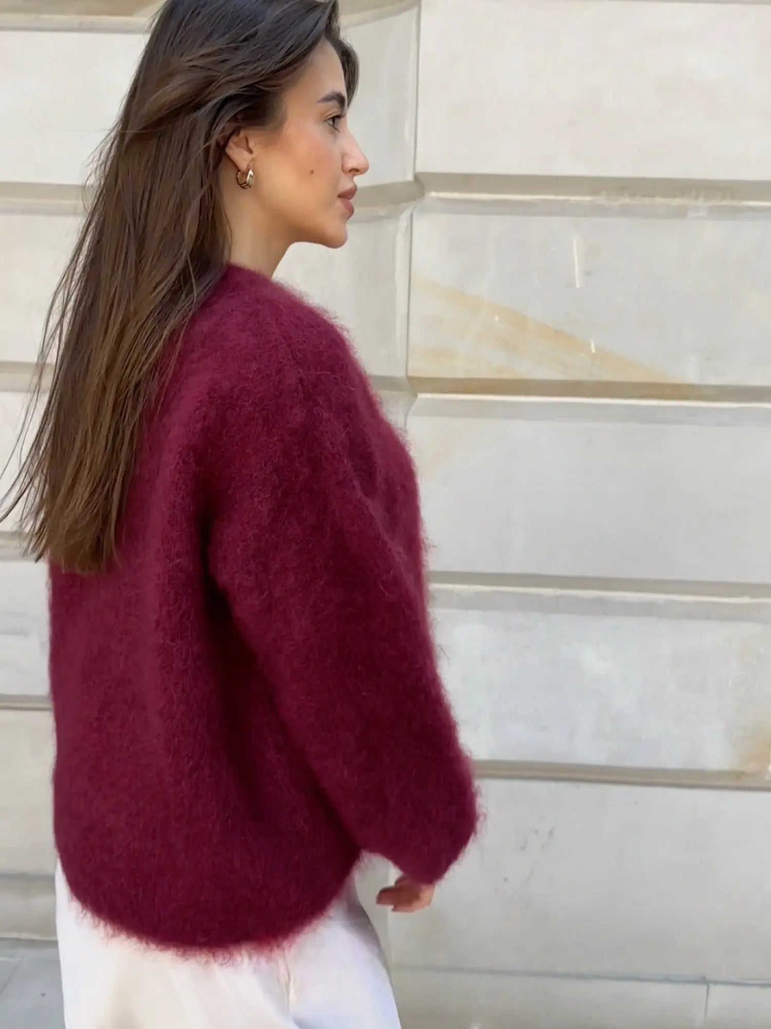 Fluffy Jumper - Oversized - Pullover - Knitted Sweater - Women's Knitwear-Grace Aura