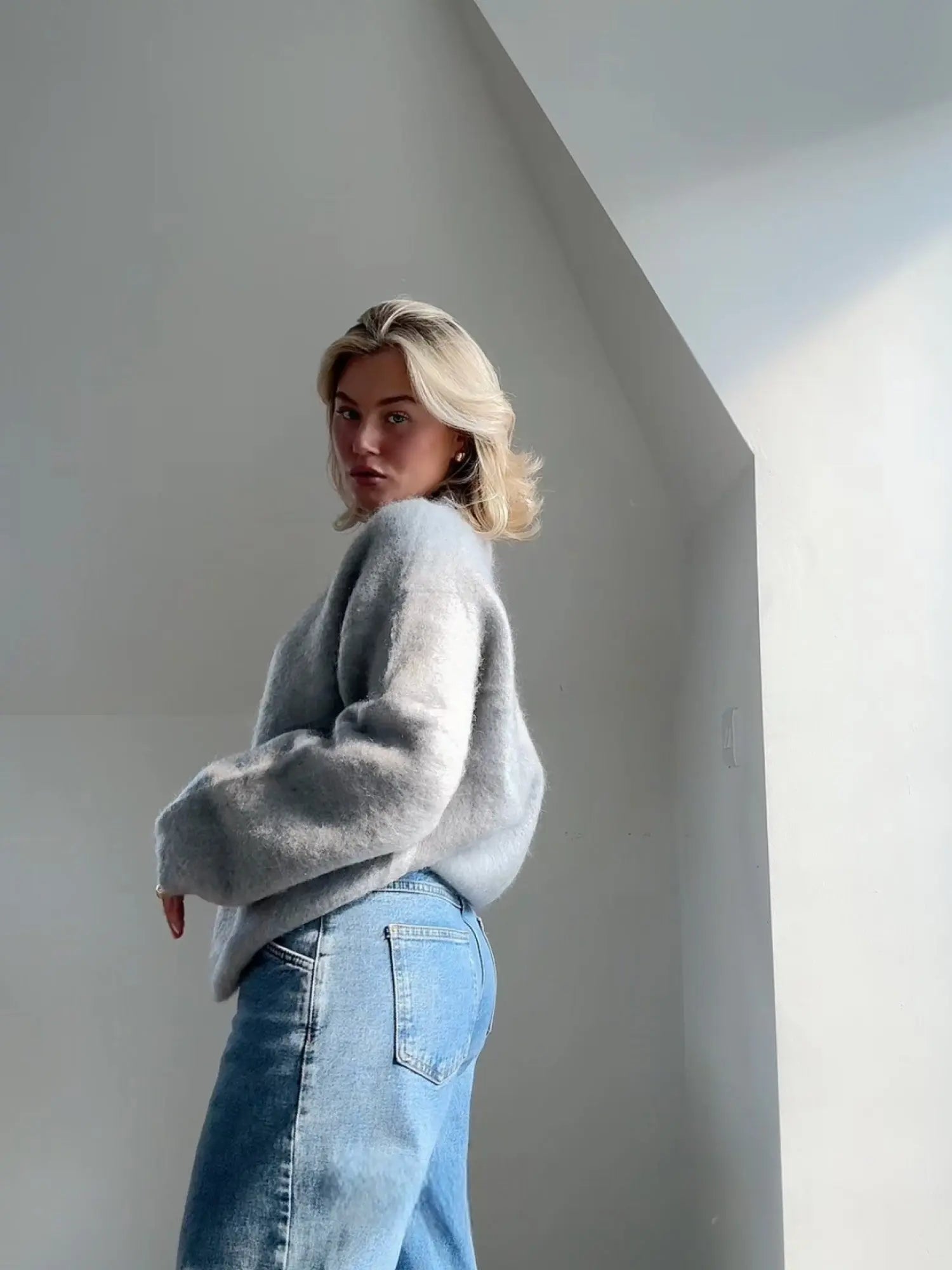 Fluffy Jumper - Oversized - Pullover - Knitted Sweater - Women's Knitwear-Grace Aura